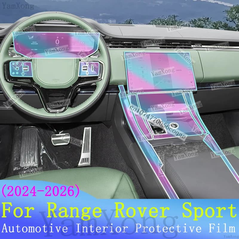 Car interior Kit scratch Film For Range Rover Sport Navigation Dashboard screen Protection Sticker Center Panel Transparent Film