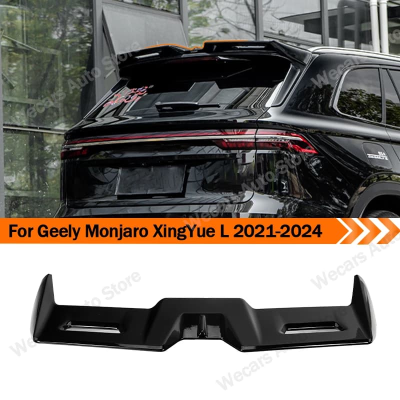 For Geely Monjaro Xingyue L 2021+ Tail Wing Roof Wing Sports Rear Spoiler Bright Black ABS Material Upgrade Car Accessories
