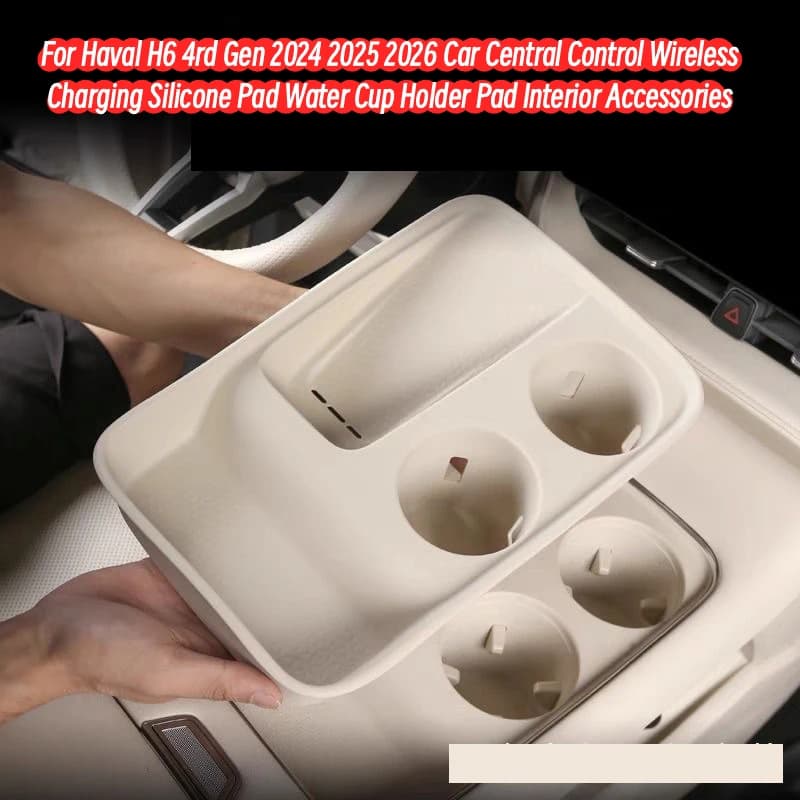 For Haval H6 4rd Gen 2024 2025 2026 Car Central Control Wireless Charging Silicone Pad Water Cup Holder Pad Interior Accessories