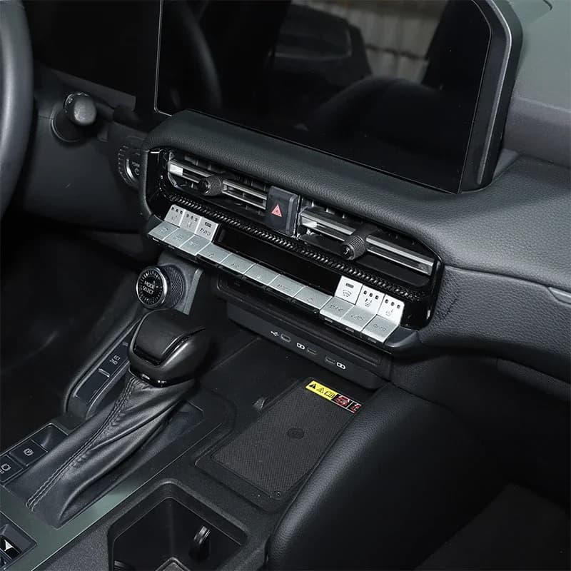 For Toyota Land Cruiser Prado 250 LC250 2024+ Stainless Steel Silver Car Front Air Conditioning Button Sticker Car Accessories