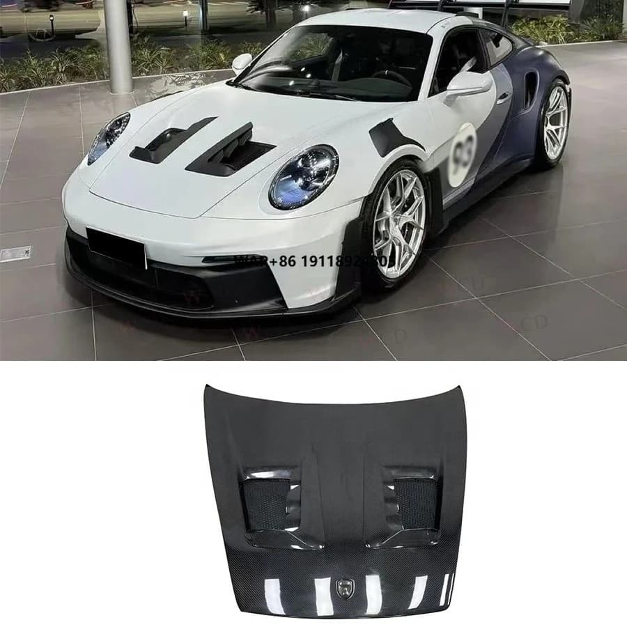 New Carbon Fiber GT3-RS Style Front Hood for  911 992 Engine Hood Bonnet Cover Bodykit Car Accessories