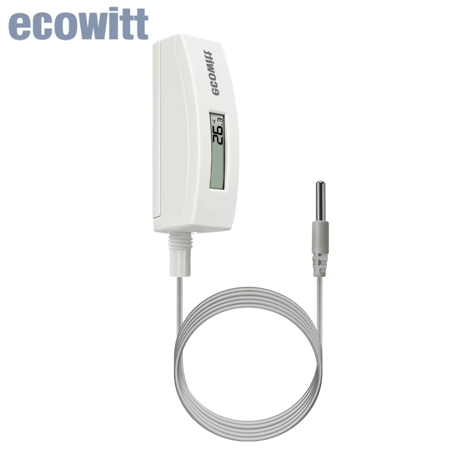 Ecowitt WN34L Digital Pool Thermometer with LCD Display, Waterproof Water Temperature Sensor, Easy to Mount, 10ft Cable Sensor