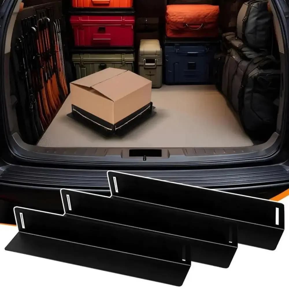 Non-Slip Car Trunk Divider Sturdy Locking System Metal Dividers Cargo Divider Fixed Rack Adjustable Trunk Organizer