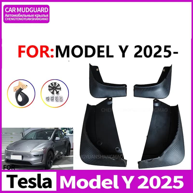 DPB For Tesla Model Y 2025 Fenders Mudguards Durable Splash Resistant Front Rear Wheel For Protection Set 4