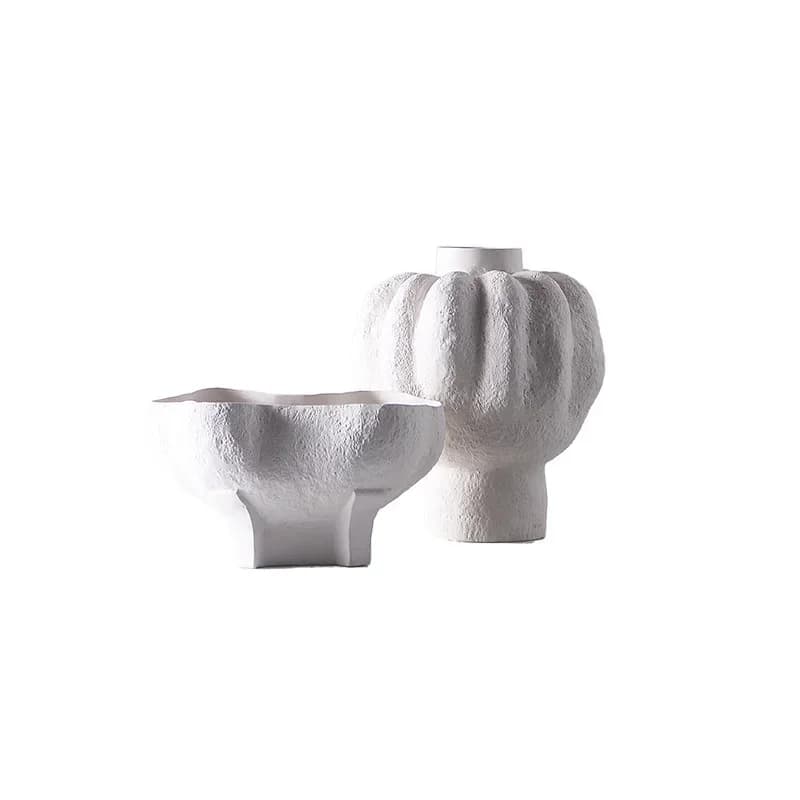 Medieval wabi sandy wind creative sandstone ceramic vase ornament model room living room desktop home retro flower decoration