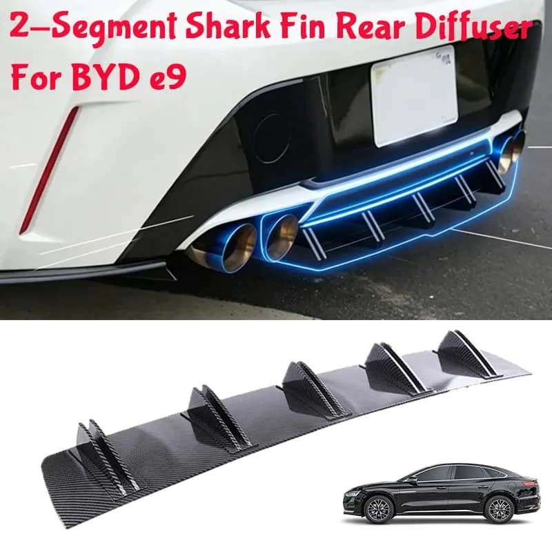 For BYD e9 Shark Fin Rear Diffuser Split Chassis Spoiler Auto Aerodynamic Parts Aerodynamic Modification