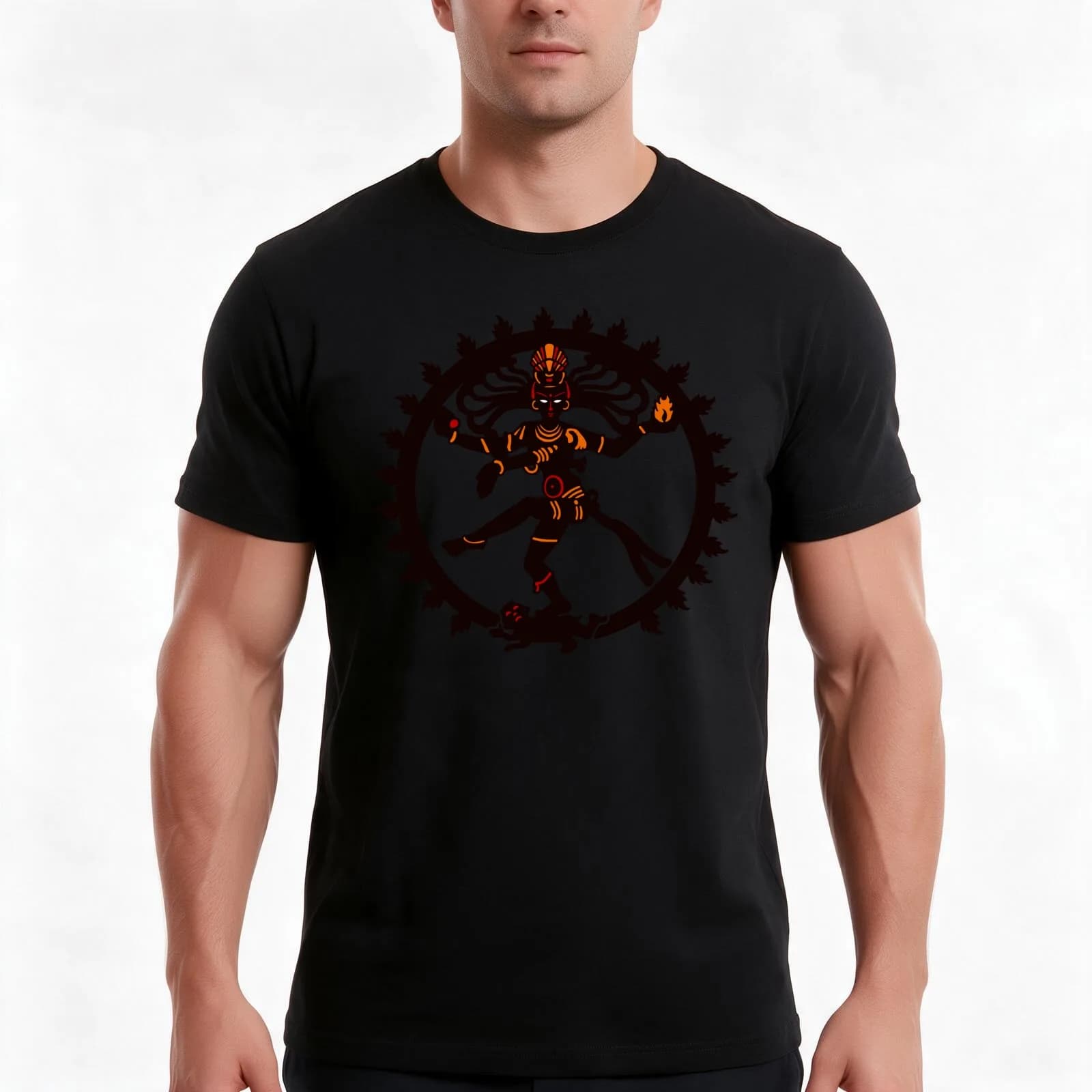 shiva indian god Hindu T-Shirt, Summer Casual Cotton Tee, Oversized Streetwear Tops, Vintage Graphic Print, Unisex Men Women