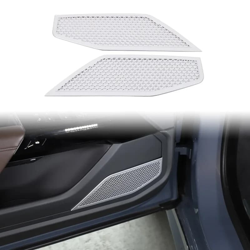 2pcs Stainless Steel  Car Front Door Speaker Grilles  For 2023+ BMW 7 Series G70 Car Accessories