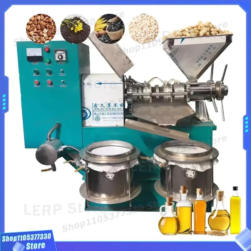 Multifunctional Oil Press Machine for Cottonseed Soybean Coconut Hot Cold Pressing Large Capacity Equipment for Small