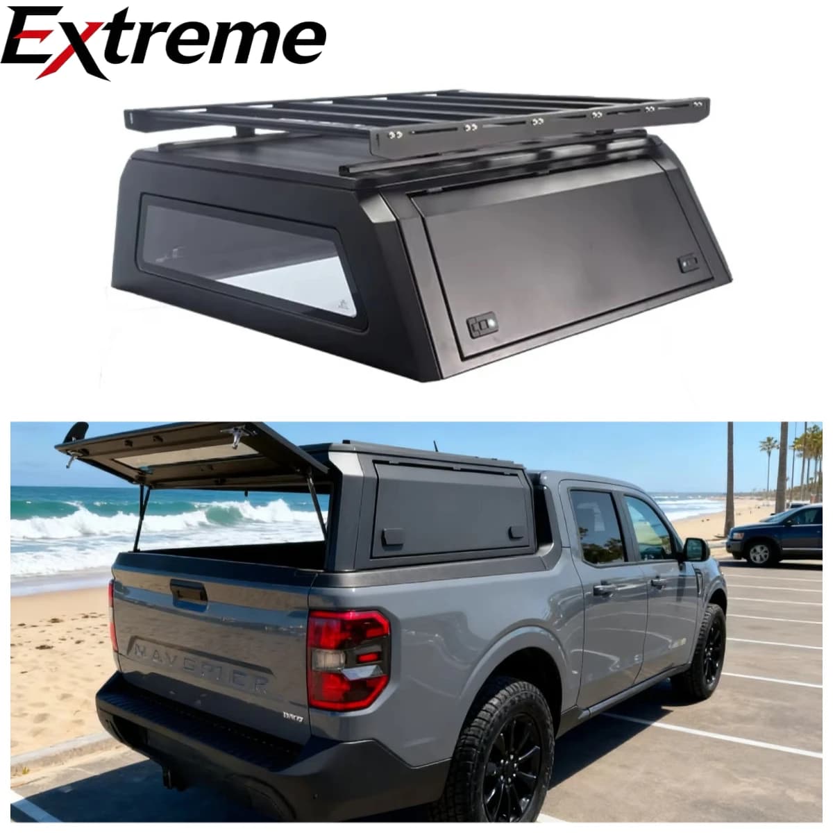 Low Wind Noise Military-Grade Aluminum Alloy Waterproof Locking Truck Canopy Hardtop No-Drill Installation-Maverick Overland