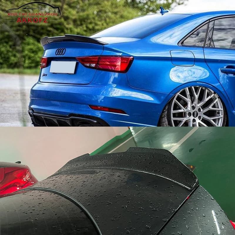 For AUDI A3 S3 RS3 8V Limousine Sedan PSM  Style Carbon Fiber Rear Spoiler Trunk Wing 2013 2014-2020  Forged carbon
