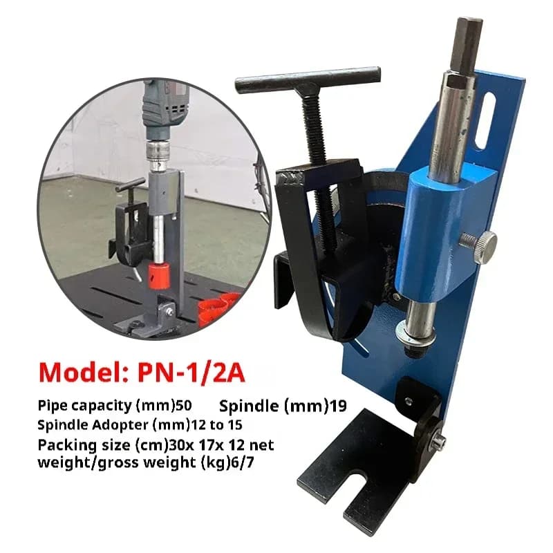 1PC Pipe Grooving Notching Machine PN-1/2A Precision Pipe Cutting Machine Drilling Machine Auxiliary Tools Angle Adjustable