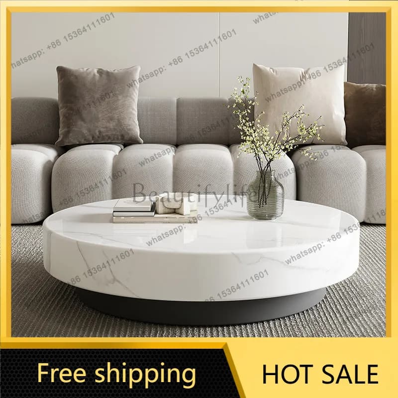 LJY Nordic Minimalist Coffee Table Simple Aesthetic Clear Unique Coffee Table Standing Storage Mesa Auxiliar Living Room Furnitu