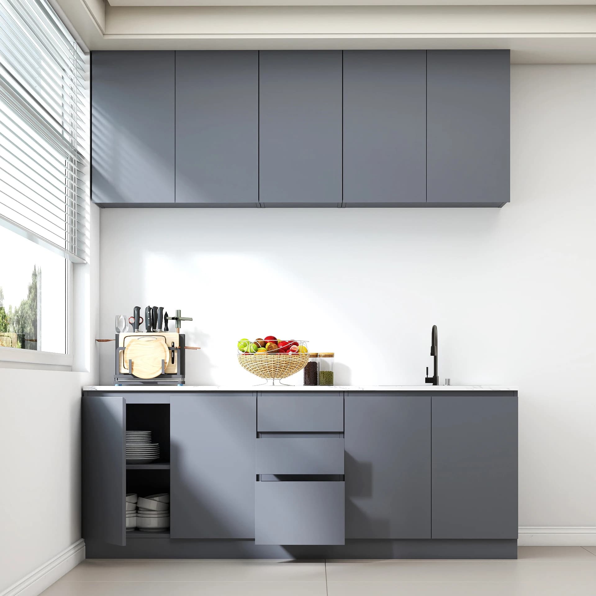Modern Kitchen Cabinet Set Large-Scale Project Kitchen Cabinets Full Set Kitchen Cabinets with Island Set