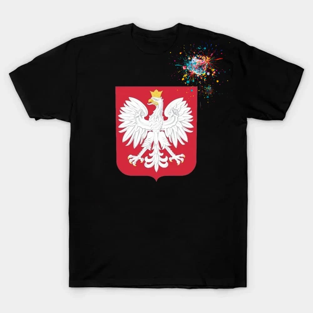 Coat of Arms Of The Poland Polish Arms Flag T-Shirt Summer Cotton O-Neck Short Sleeve Men's T Shirt New Size S-3XL