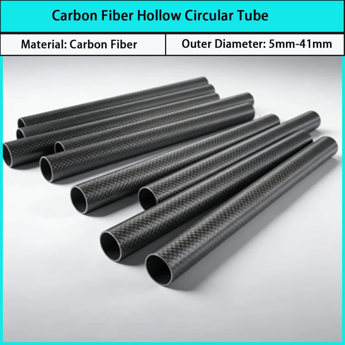 Carbon fiber circular tube with an outer diameter of 5-41mm is used in fields such as aviation models and industrial supports