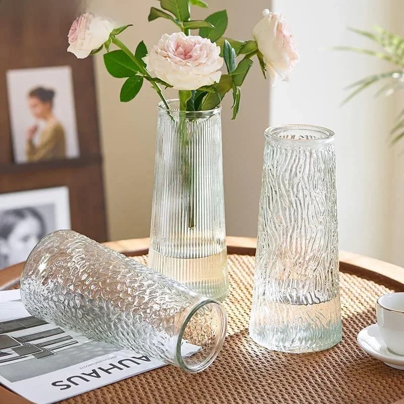 Modern Simple Glass Flower Vase Living Room Decorative Items Luxury Bamboo  Flowers Hydroponic Large Flower Vase