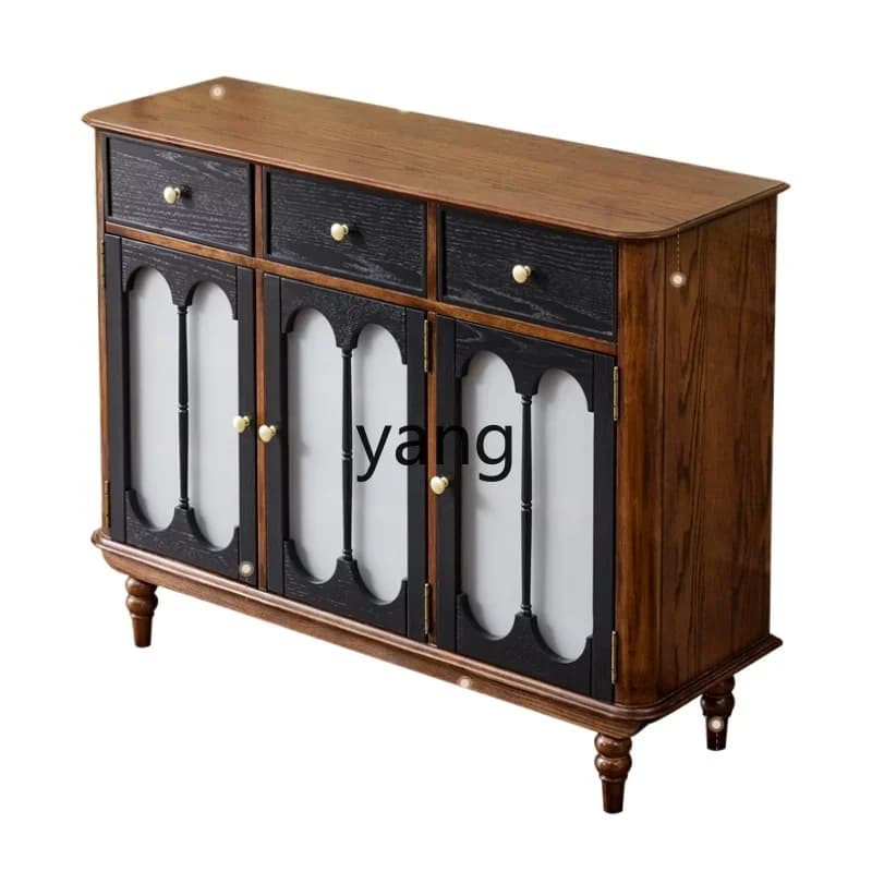 LH solid wood shoe cabinet French retro entrance cabinet locker
