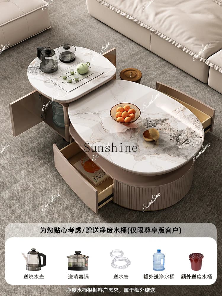 Living Room Home Modern Simple Living Room Balcony Movable Small Tea Table Multifunctional Kung Fu, CombinationP