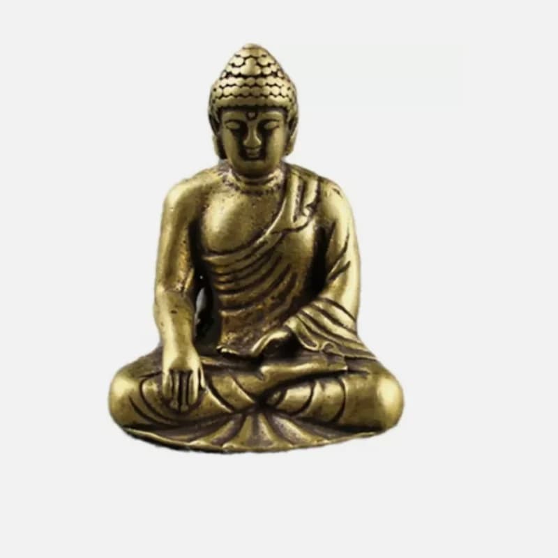 Copper Buddha Statue Brass Sculpture Vintage Home Decorations Miniature Figurine