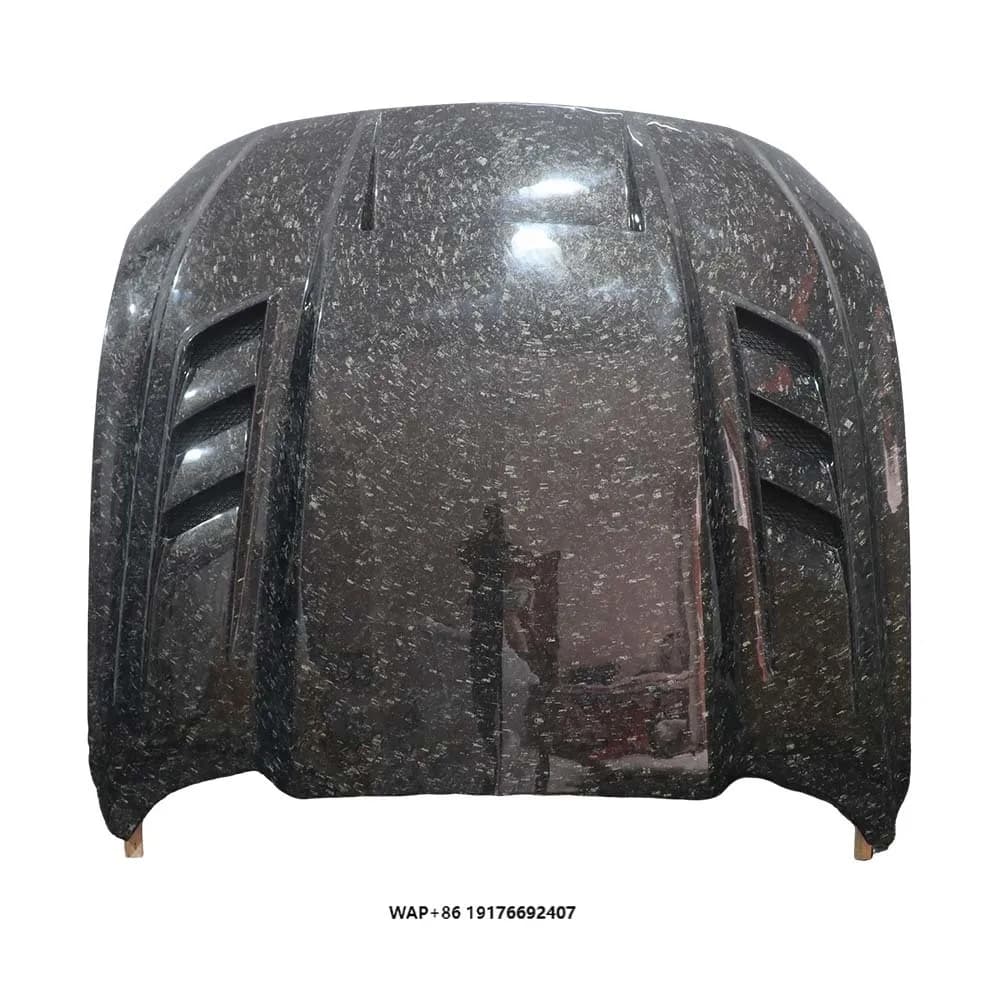 Style New Forged Carbon Fiber Bonnet with Bolts for Mustang Superchargers Engine Ventilation 2018-2023 (Bolt-On)