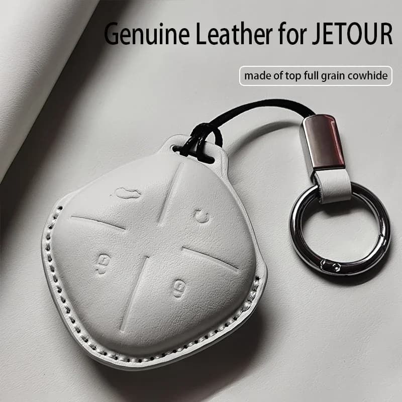 Leather Car Remote Key Case Cover Fob for Jetour DASHING X-1 Plus DTC IDM Keychain Durable Holder Luxury Fob Accessories