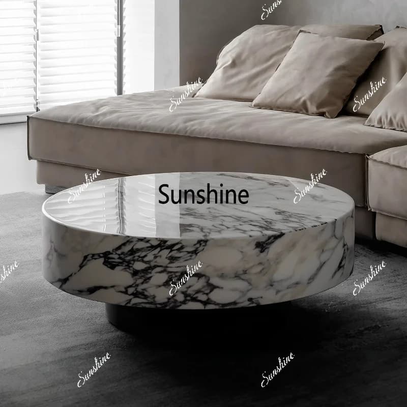 Marble round coffee table Italian minimalist living room light luxury high-end coffee table