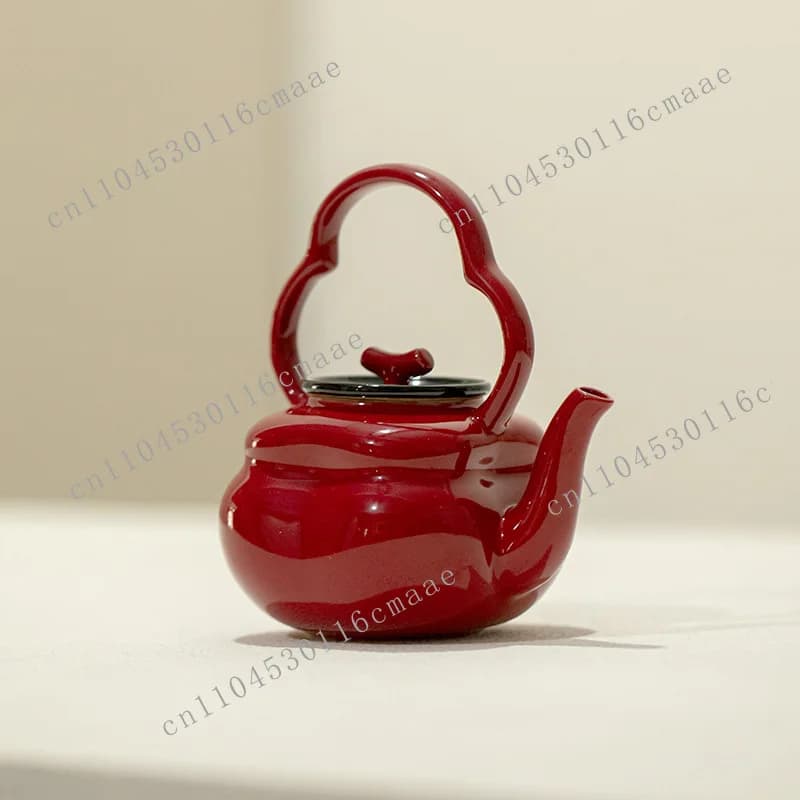 Forbidden City Red Persimmon Teapot Large Capacity Beam Pot Single Pot Household Kung Fu Tea Set Advanced Sense
