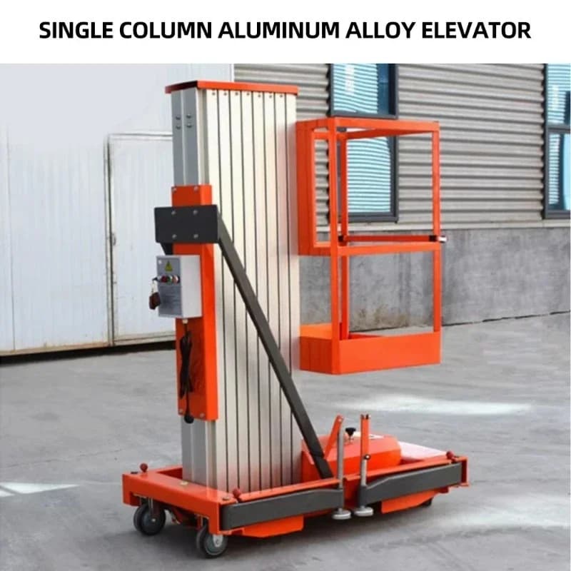 4/6/8 Meter Single Column Aluminum Alloy Lift Electric Folding Ladder Mobile Indoor Elevating Platform 150kg Load Capacity