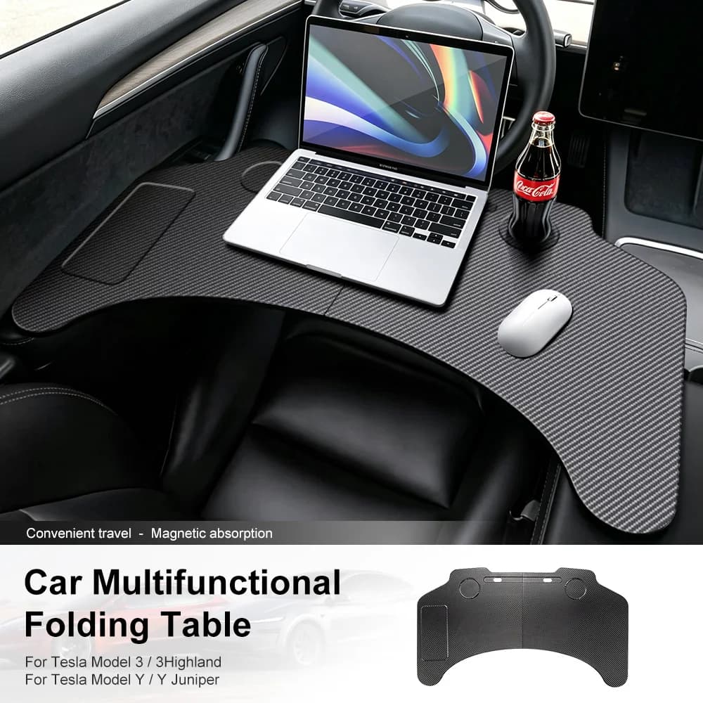 Car Tray Table Steering Wheel Laptop Tray Food Desk Portable Office Table For Tesla Model 3 Y Highland Juniper Car Accessories