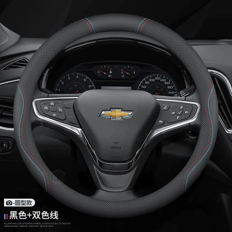 For Chevrolet Cruze Bolt Aveo Spark Onix capti Cavalier Corvette 37-38cm Leather Anti-slip Car Steering Wheel Cover Accessories
