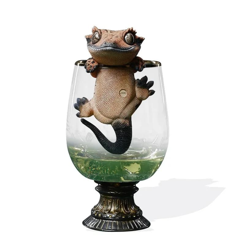 Model, eyelash-horned gecko simulation model, trend figure gift, craft ornament