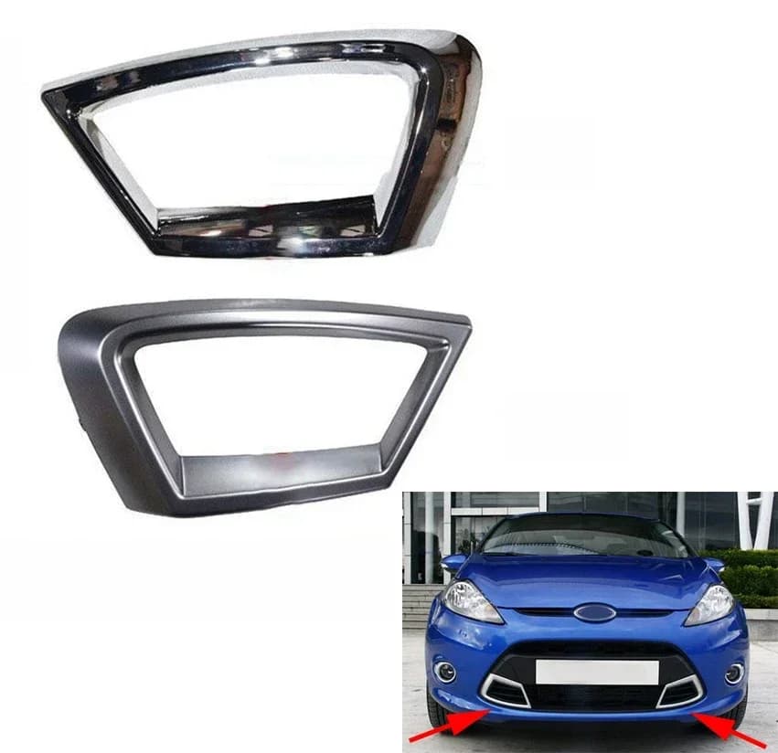 Car Sliver Chrome Front Bumper Fog Light Cover Lower Grille Decorative Frame For Ford Fiesta 2009 2010 2011 2012
