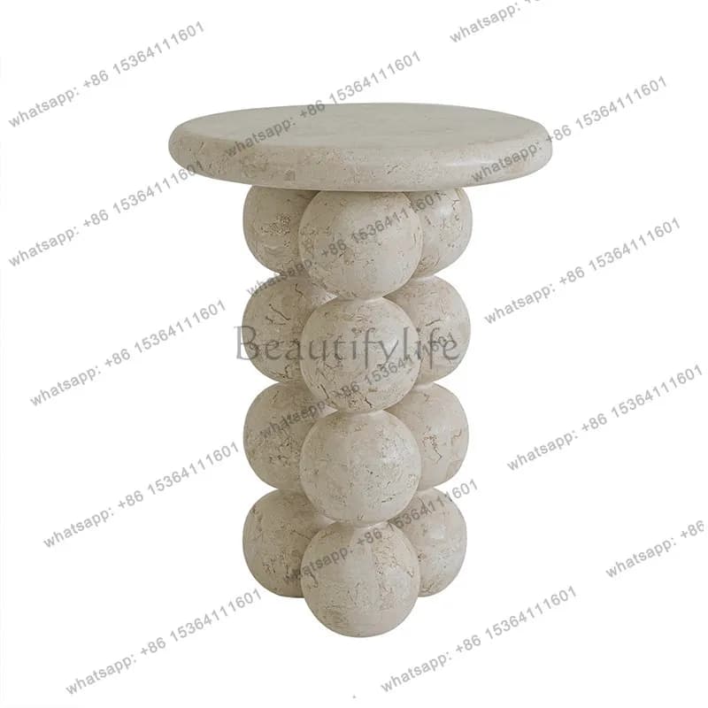Natural travertine edge few modern simple household living room round corner few