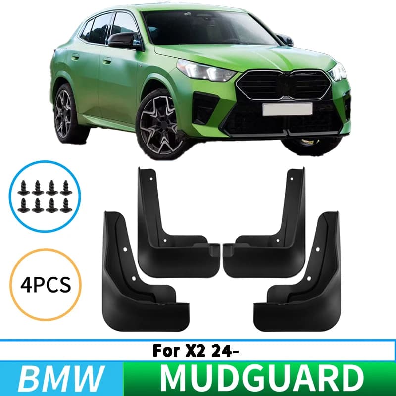 Suitable for BMW X2 2024-2025 car tire mudguards and splash guards, front and rear wheel mudguards, car accessories.