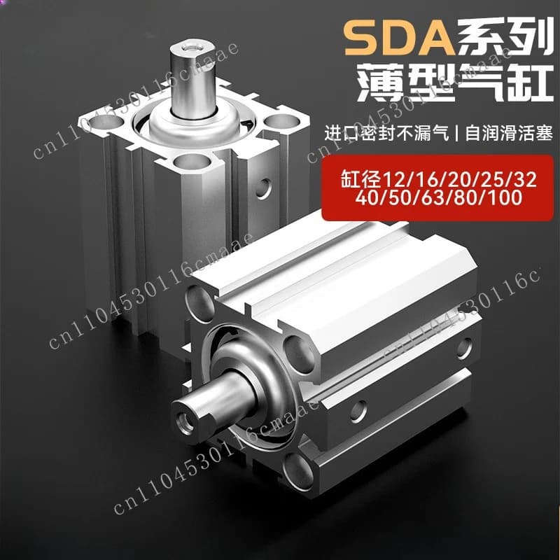 Industrial Parts Small Pneumatic Thin Cylinder SDA20/25/32/40/50/63/80 X10X15X20X25X30*40X50