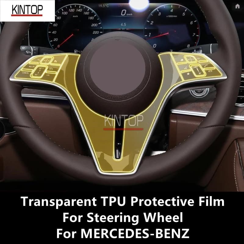 For MERCEDES-BENZ Steering Wheel Transparent TPU Protective Film Anti-scratch Repair Film Accessories Refit