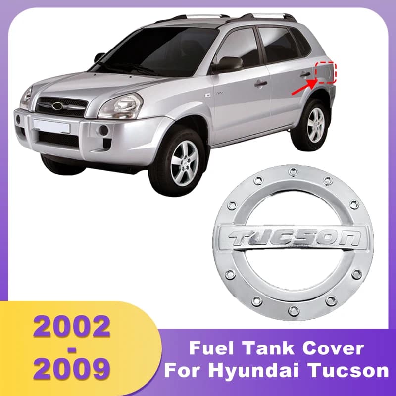 Chrome Fuel Gas Cap Tank Cover For Hyundai Tucson 2002 2003 2004 2005 2006 2007 2008 2009 Car Exterior Parts Accessories