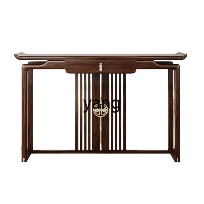 MM new Chinese entrance table, living room entrance door table against the wall, ultra-narrow solid wood entrance cabinet