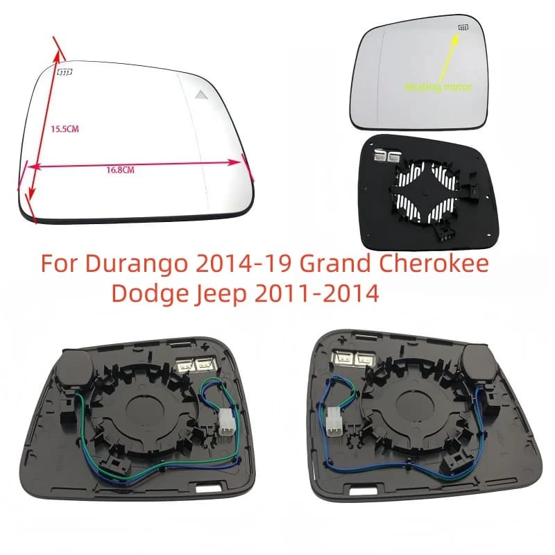 For Durango 2014-19 Grand Cherokee Dodge Jeep 2011--2014 Car Rearview Mirror Heated Blind Spot Warning Car Mirror OEM 68082641AB