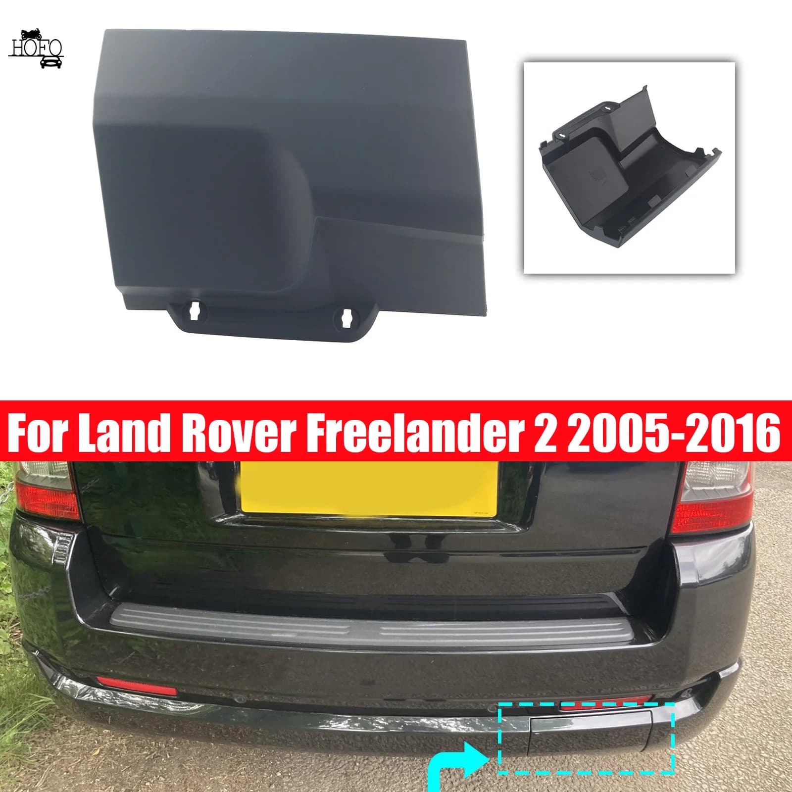 Rear Bumper Trailer Cover Tow Hook Cover Cap For Land Rover Freelander 2 2005-2006 2007 2008 2009 2010 2011 2012 2013 2014-2016