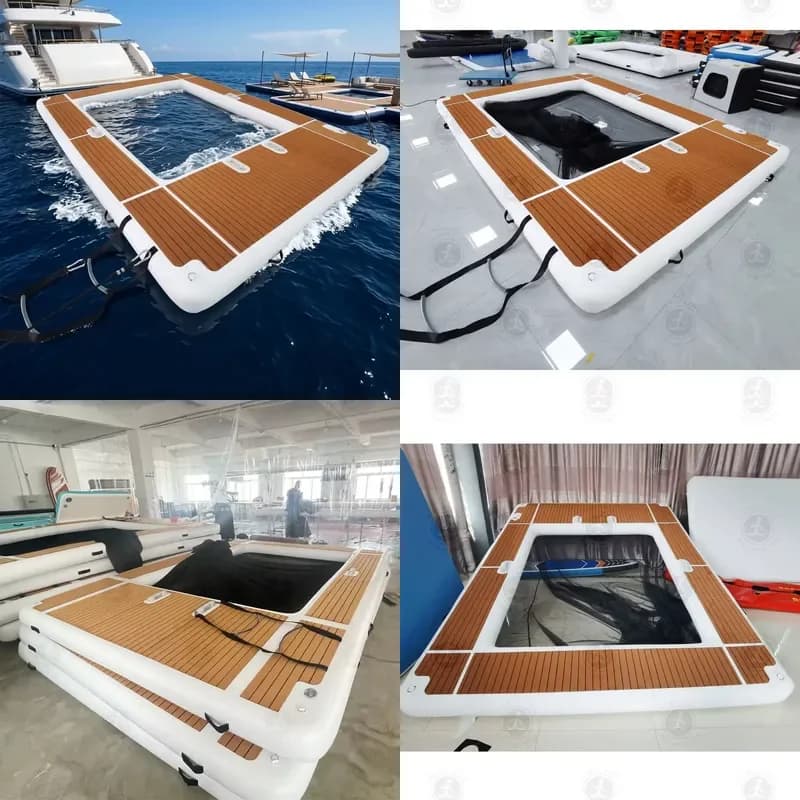 Best Seller Summer Ocean Floating Platform With Net  Design Floating Island for Yacht Club Holiday Party