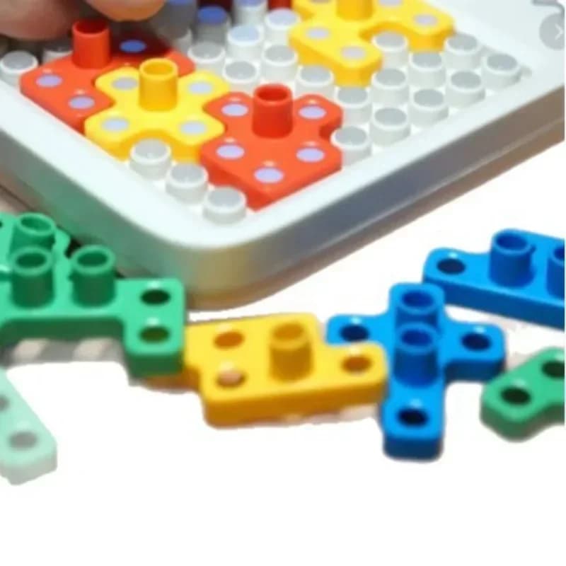 Building block electronic puzzle