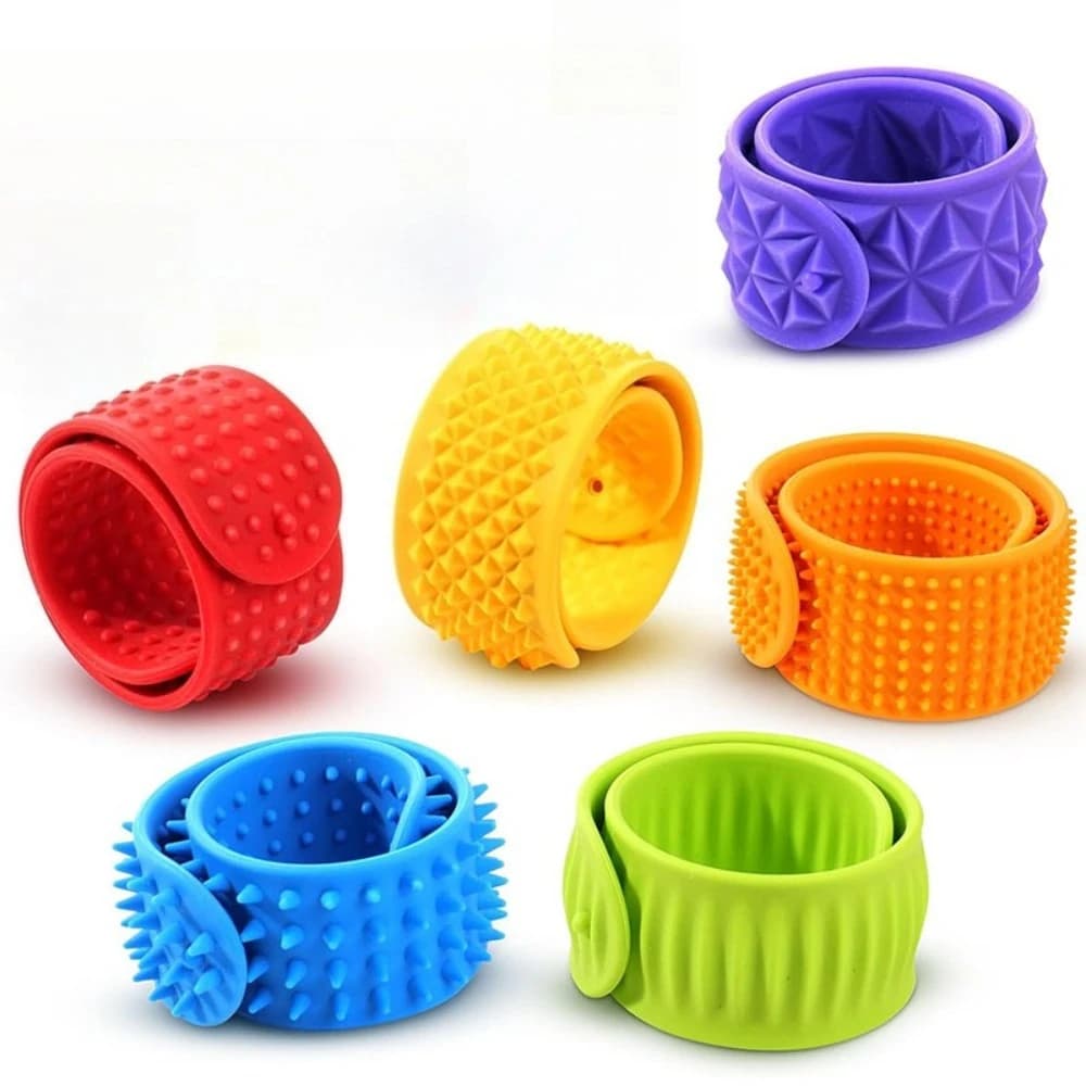 6pcs/set Fidget Toys Antistress Slap Bracelets Toys Slap Silicone Patting Circle Sensory Classic Toy Decoration Children Autism