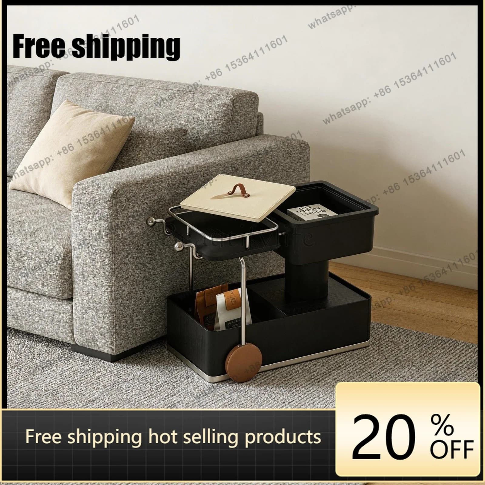 LS Creative Sofa Side Side Small Coffee Table Modern Simple Side Cabinet Living Room Storage Cabinet