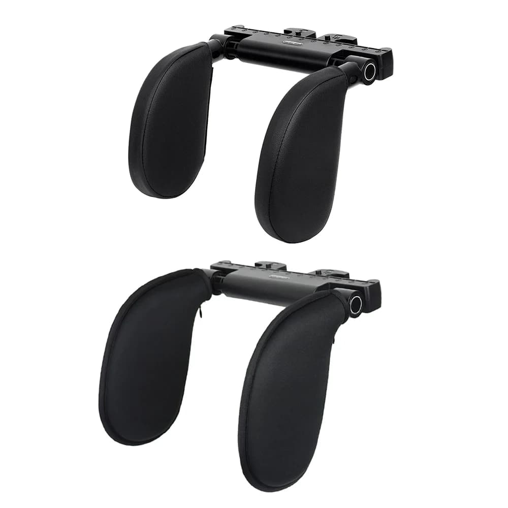 1pc Foldable Oval Car Headrest Support ABS & Memory Foam & Leather/ Cloth For Head, Neck 180 Degree Rotation Car Neck Pillow