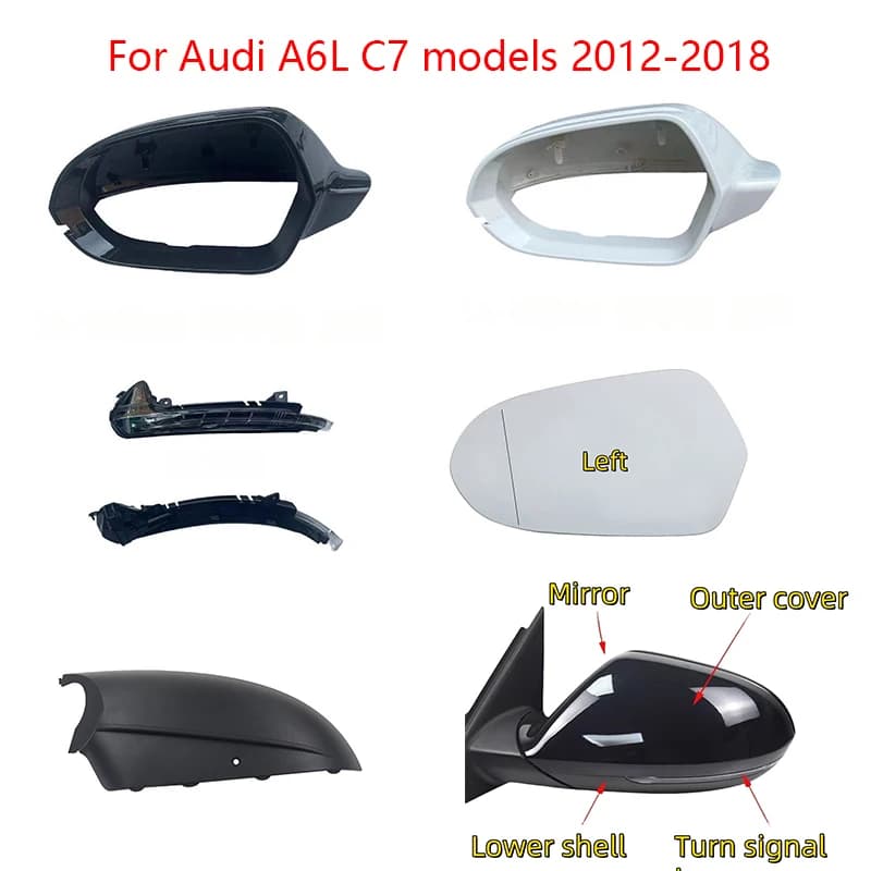 Applicable to the rearview mirror rear shell upper shell cover baking paint of the new Audi A6L C712-18 model. Automobile parts