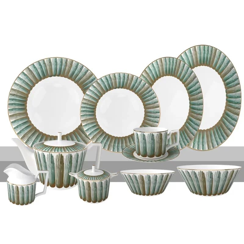 Creative Geometric Phnom Penh Bone China Western Food Plate, Steak Plate, Fish Plate