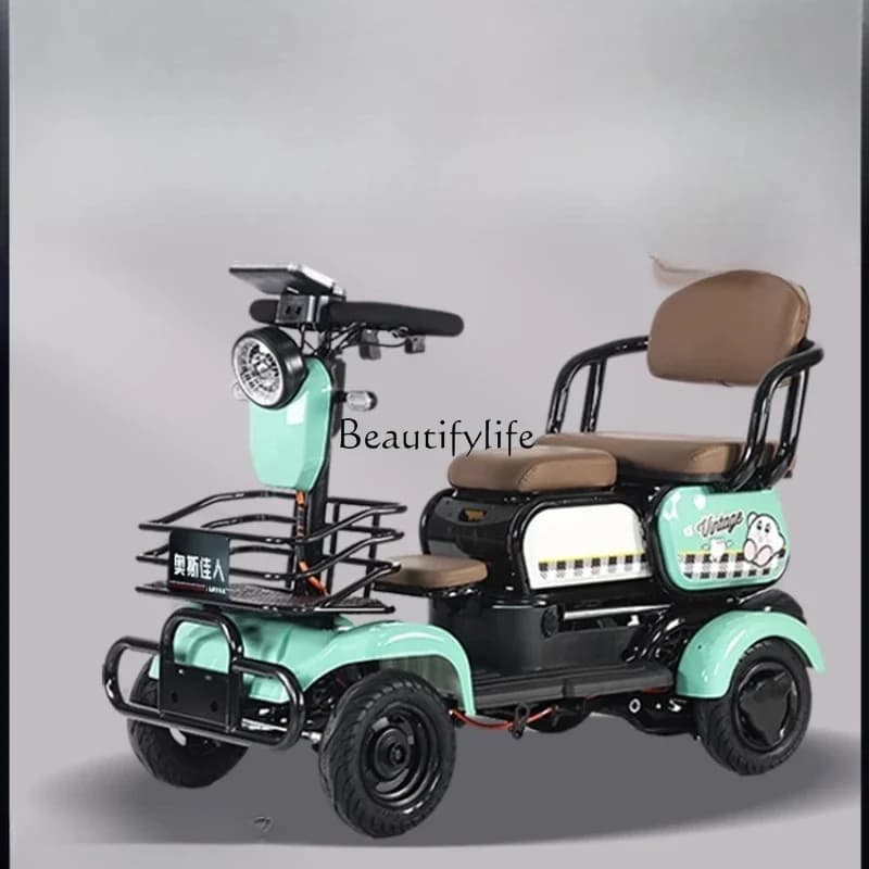 03.-Household small elderly transportation electric vehicle for women to pick up and drop off children four-wheel battery car