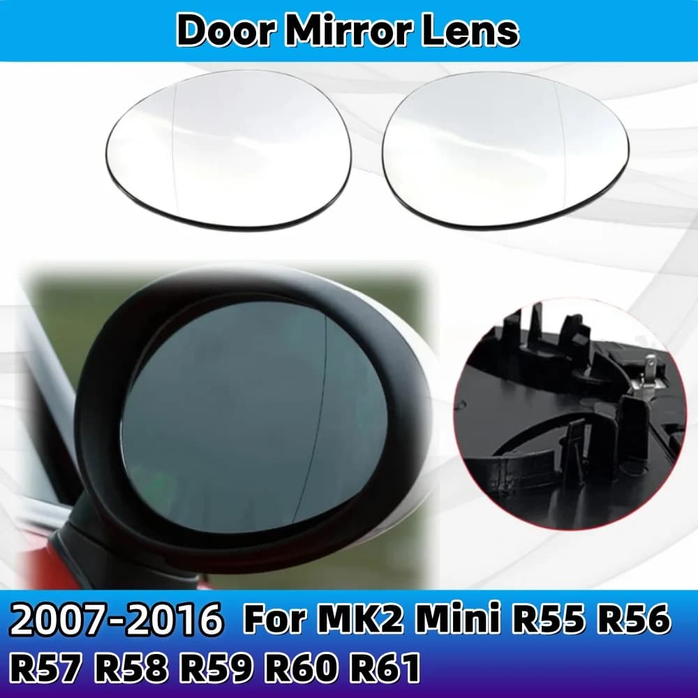 For MK2 Mini R55 R56 R57 R58 R59 R60 R61 One/S/JCW/Clubman/Hatchback Heated Car Side Mirror Glass Rearview Mirror Lens